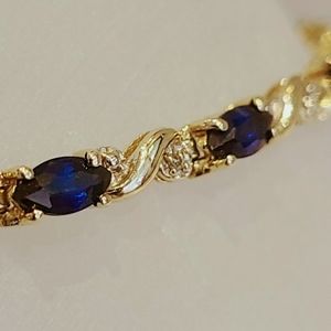 14k YG sapphire diamond bracelet